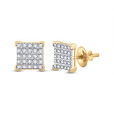1/6CT-DIA P3 MICRO-PAVE UNISEX SQUARE EARRING